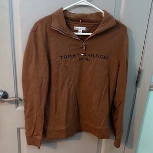 Tommy Hilfiger Tan Quarter-Zip Pullover
